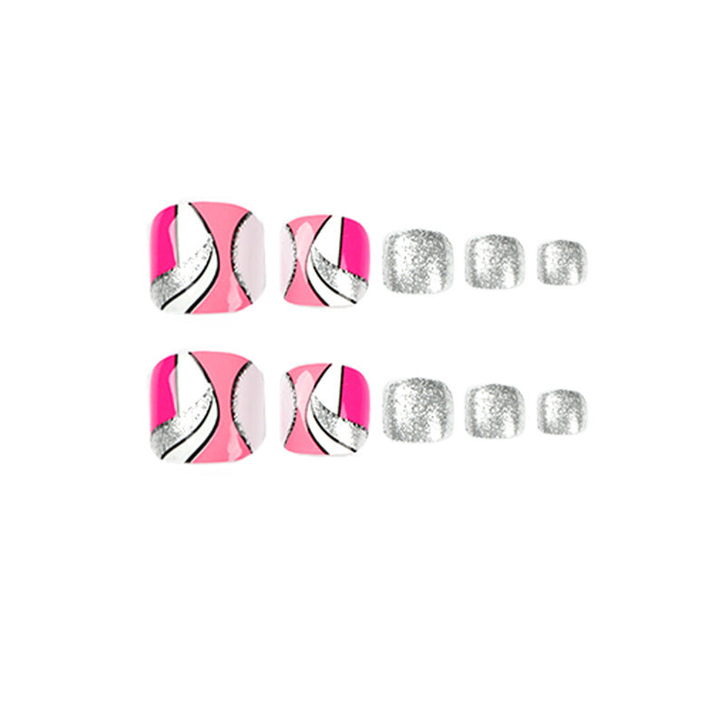 Pegatinas de uñas de los pies de brillo geométrico al por mayor